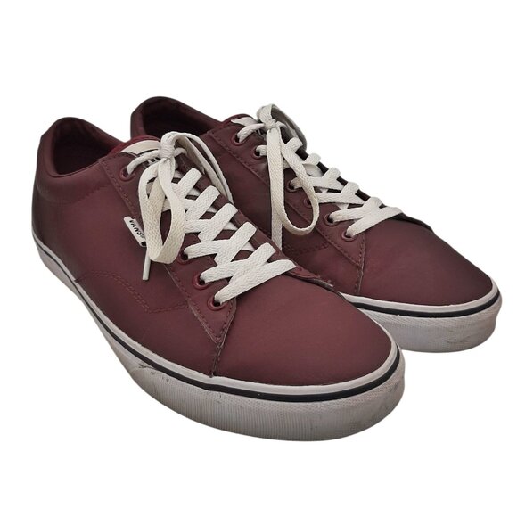 Vans Dark Burgundy Faux Leather (?) Low Top Old Skool Lace Up Sneakers SZ 10 - Picture 4 of 13